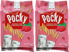 Glico Pocky, Strawberry Cream Covered Biscuit Sticks (9 Individual Bags), 3.81 oz (Pack of 2)