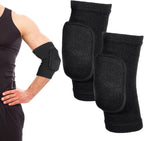 cobee 1 Pair Volleyball Elbow Pads, Arm Brace Ventilate Sport Elbow Protector Strap, Black Elbow Pads Arm Pads With Padded Soft Support Cushion for Men And Women