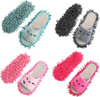4 Pairs Washable Mop Slippers for Floor Cleaning Microfiber Slippers Floor Cleaning Mop Shoes Anti-Slip Detachable Funny Clean Dusting Slipper for Women Home Office Kitchen Floors Dust Dirt
