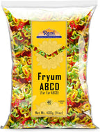 Rani Far Far / Fryums (Wheat & Tapioca Pellet) ABCD Shape 14oz (400g) ~ Vegan, Kosher, Uncooked, Used to Make Papad, Bhungra / Chip Snack