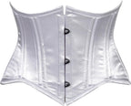 Daisy corsets Women's Daisy Corsets Womens White Satin Mini Cincher Underbust Corset Waist Cincher Busk Closure & Plus Size