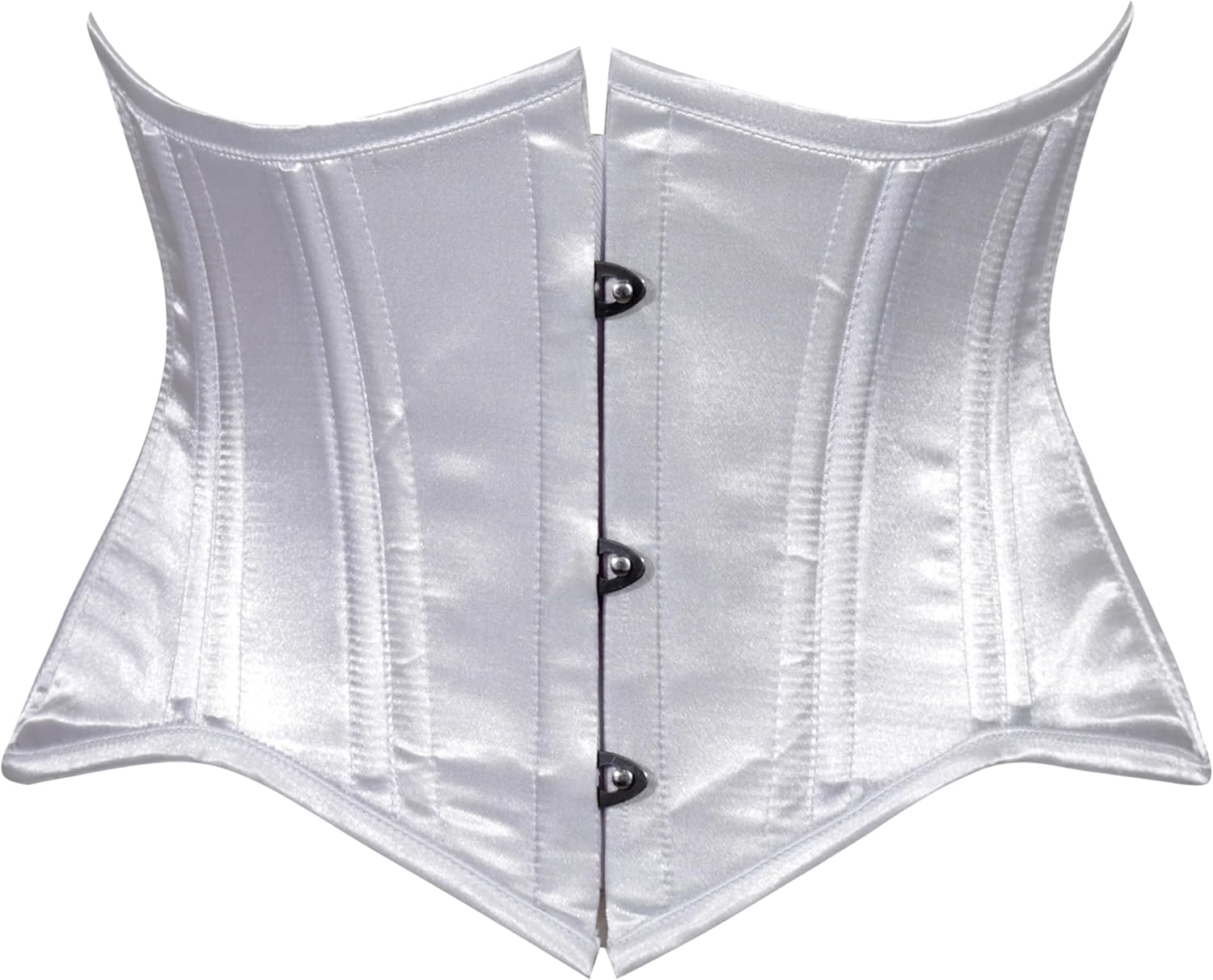 Daisy corsets Women's Daisy Corsets Womens White Satin Mini Cincher Underbust Corset Waist Cincher Busk Closure & Plus Size