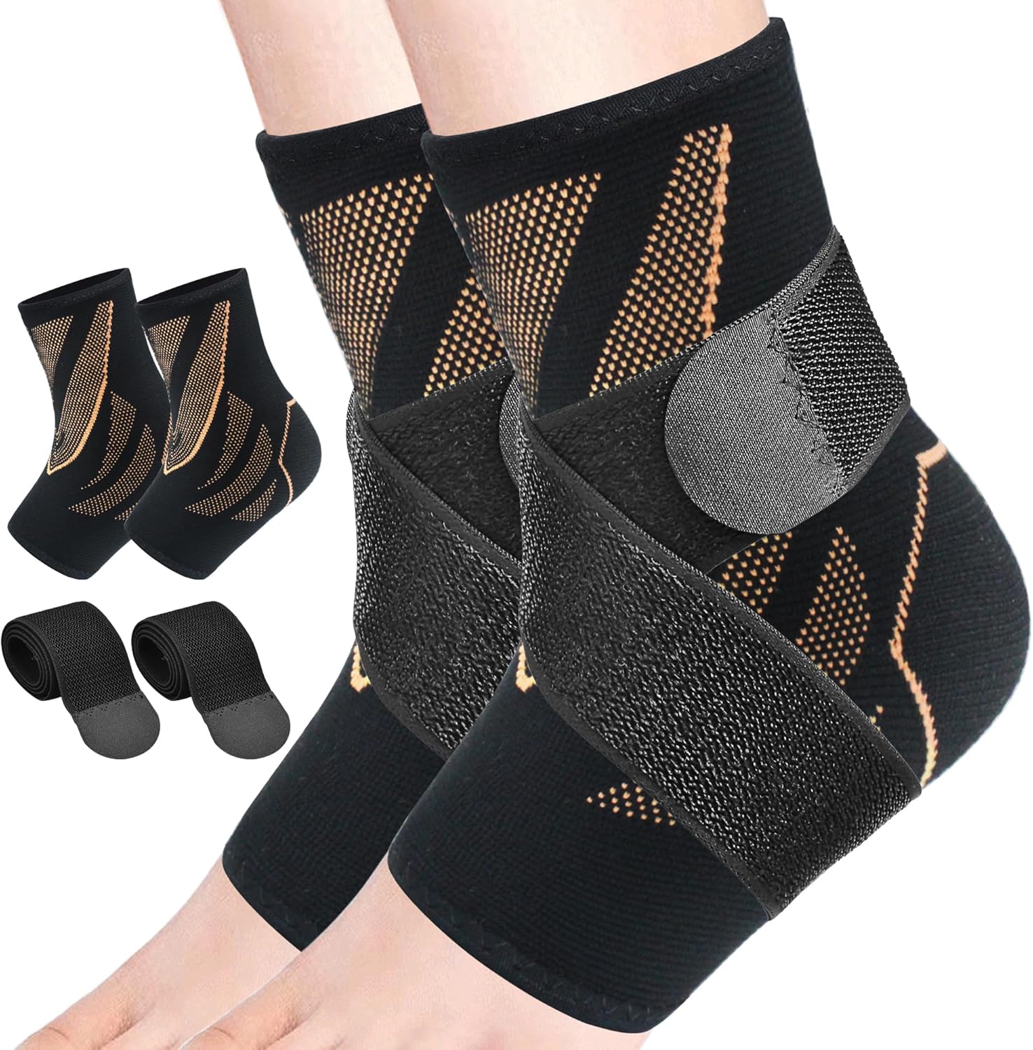 Ankle Guards,1 Pairs Ankle Brace for Women & Men,Ankle Compression Sleeve with Strap ,Volleyball Ankle Support Brace for Women & Men,foot support brace for pain,plantar fasciitis compression socks for women & Men