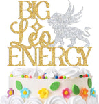 Leo Birthday Cake Topper, Big Leo Energy, Leo Season, Glittery 12 Constellation Zodiac Birthday Baby Shower Party Decorations Supplies