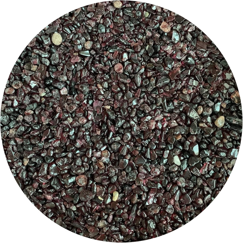 Wholesale Natural Semi Tumbled Garnet Gemstone Chips, Crushed Mini Crystals, Undrilled Crystal Chips (Garnet, 0.5 Pound)