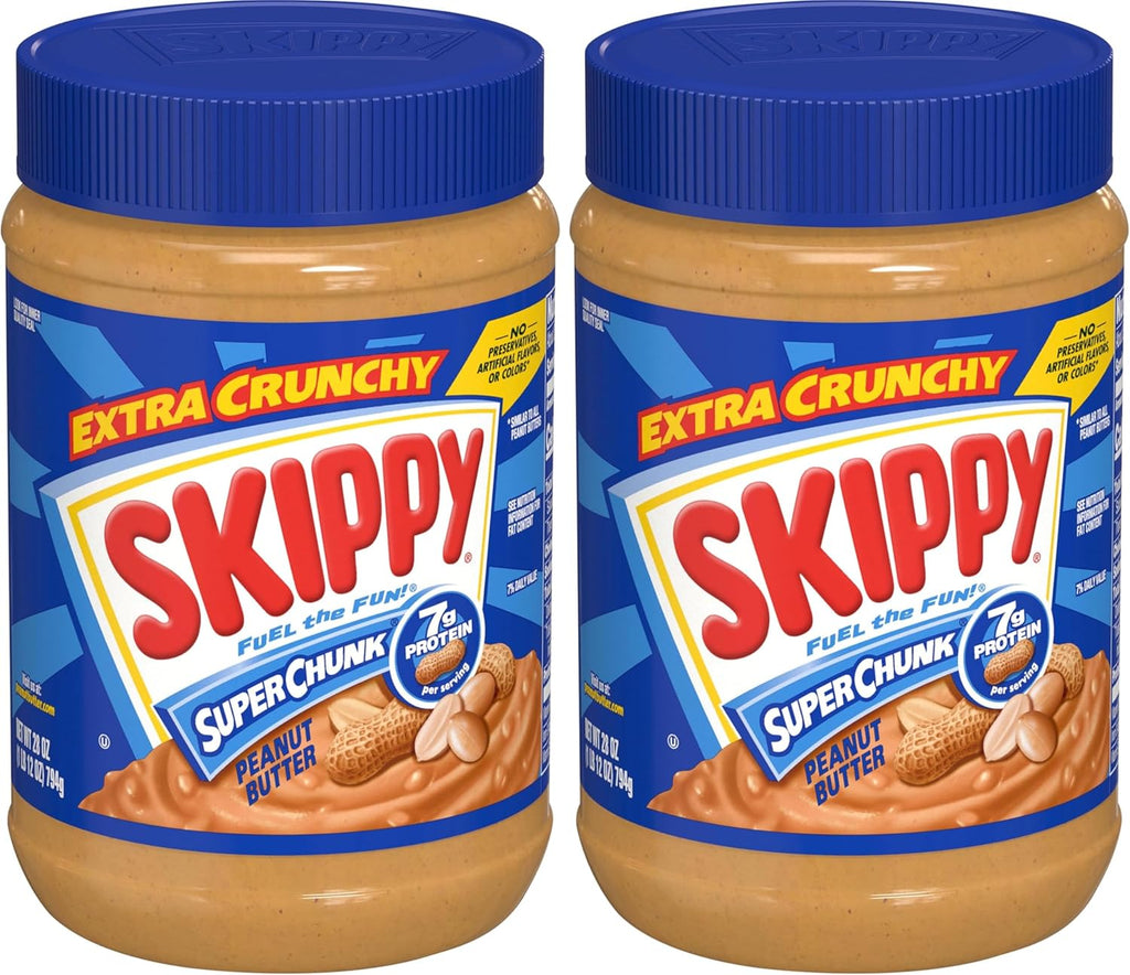 SKIPPY Super Chunk Peanut Butter,28 oz,(Pack of 2)