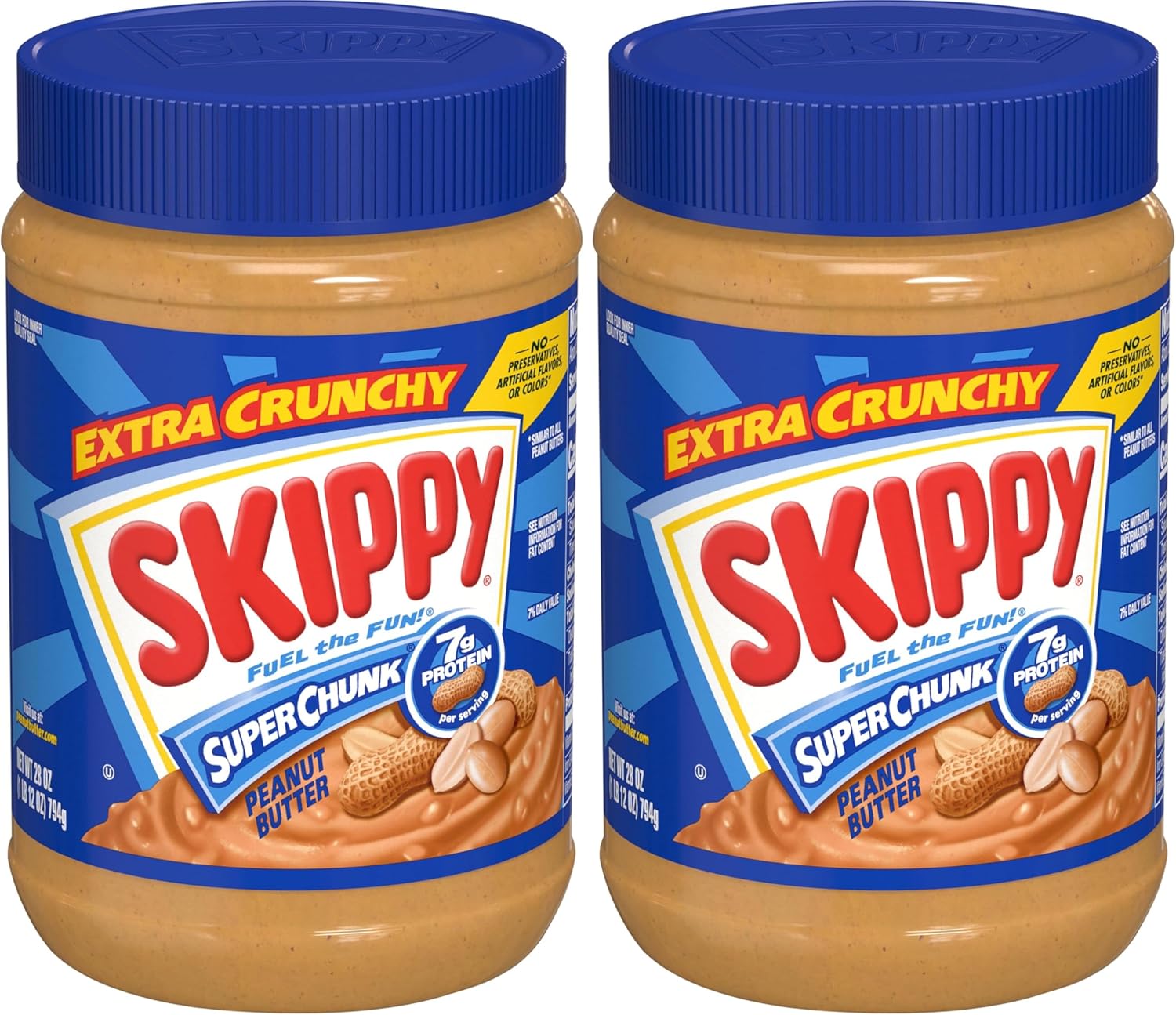 SKIPPY Super Chunk Peanut Butter,28 oz,(Pack of 2)