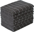 Microfiber Dish Towels - Soft, Super Absorbent and Lint Free Kitchen Towels - 8 Pack (Lattice Designed Black Colors) - 26 x 18 Inch…