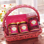 Ghasitaram Gifts JaicchaLohri sweets Gachak hampers Lohri Hamper Pink Jute Rectangle Basket with Gachak