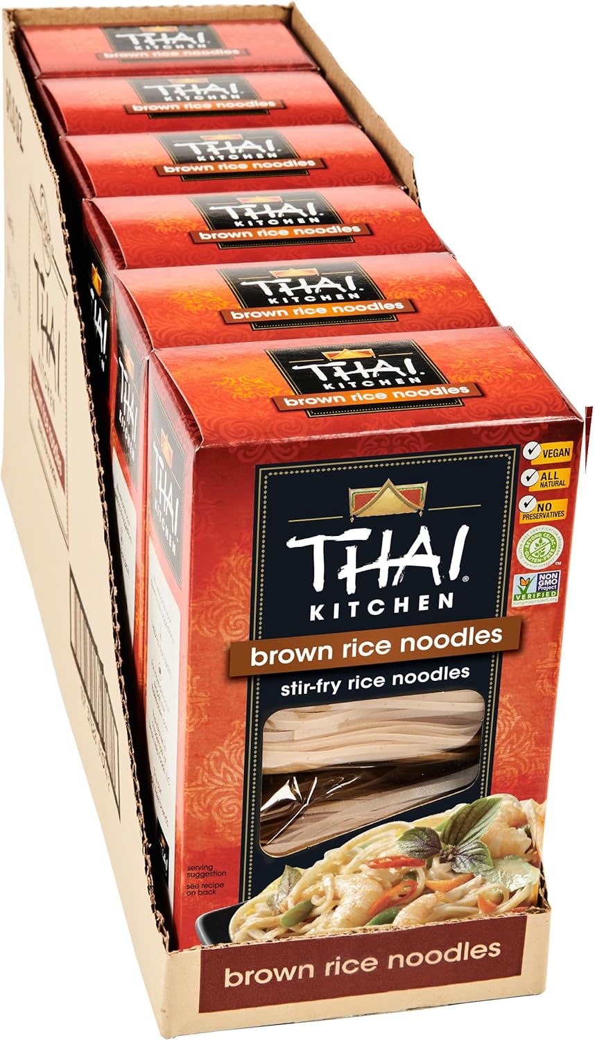 Thai Kitchen Gluten Free Brown Rice Noodles, 8 oz (Pack of 6)