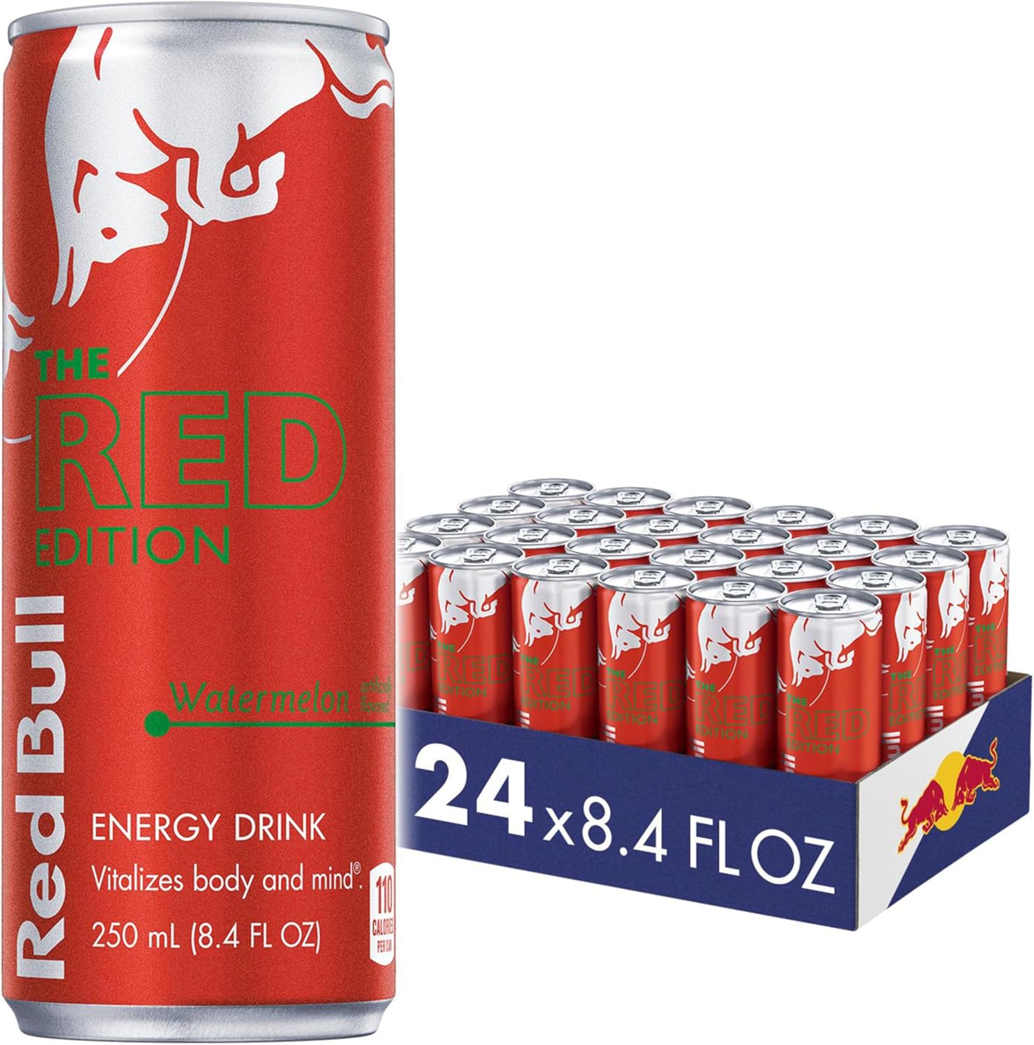 Red Bull Red Edition Watermelon Energy Drink, 8.4 Fl Oz, 24 Cans
