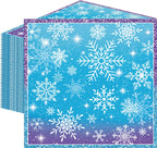 50 Count Snowflake Winterland Paper Napkins, Disposable Snow Party Napkins for Christmas Dinner, Winter Birthday Gatherings, Baby Shower, Snow-Themed Table Decorations
