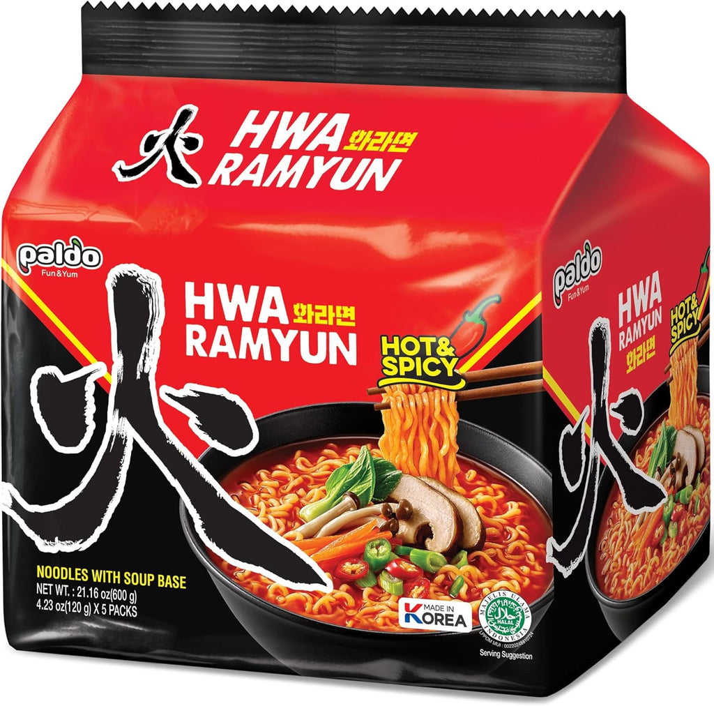 Paldo Hwa Ramyun Hot & Spicy Instant Noodle Soup 4.23oz (Pack of 10)