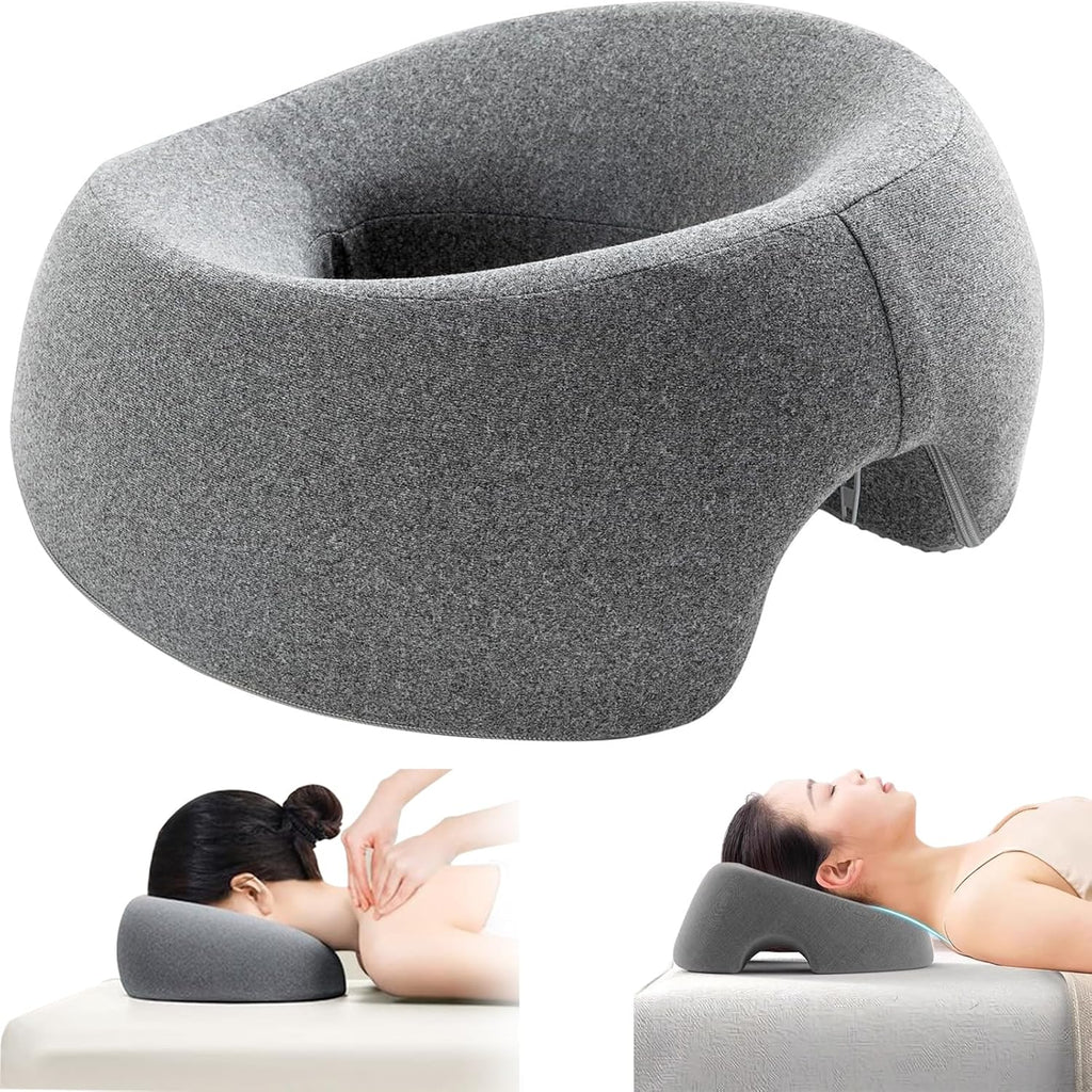 Face Down Pillow Massage Headrest for Bed Ergonomic Memory Foam Massage Pillow Face Down for Sleeping,Spa, Napping & Skincare, Eye Surgery Recovery,Relieves Neck Pain,etc