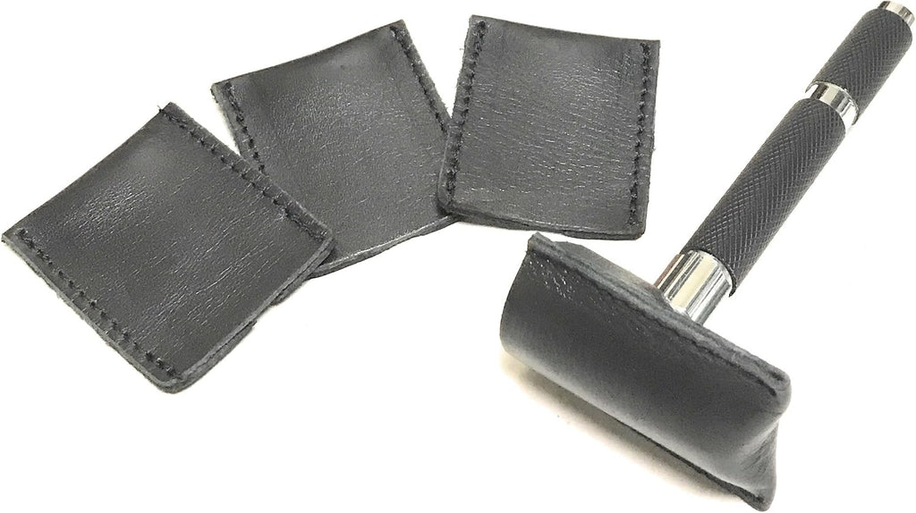 G.B.S Durable and Double Edge Leather Razor Head Sleeve, Protective Sheath Case, Pack of 3