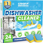 Dishwasher Cleaner Tablets & Deodorizer – 24 Pack (12 Month Supply) Deep Cleaning Descaler Pods, Removes Limescale, Hard Water, Calcium, Grease & Odor, Septic Safe Heavy Duty for Dish Washer
