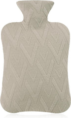 samply Hot Water Bottle with Cover, 2L Hot Water Bag for Hot and Cold Compress, Hand Feet Warmer, Neck and Shoulder Pain Relief, Grey