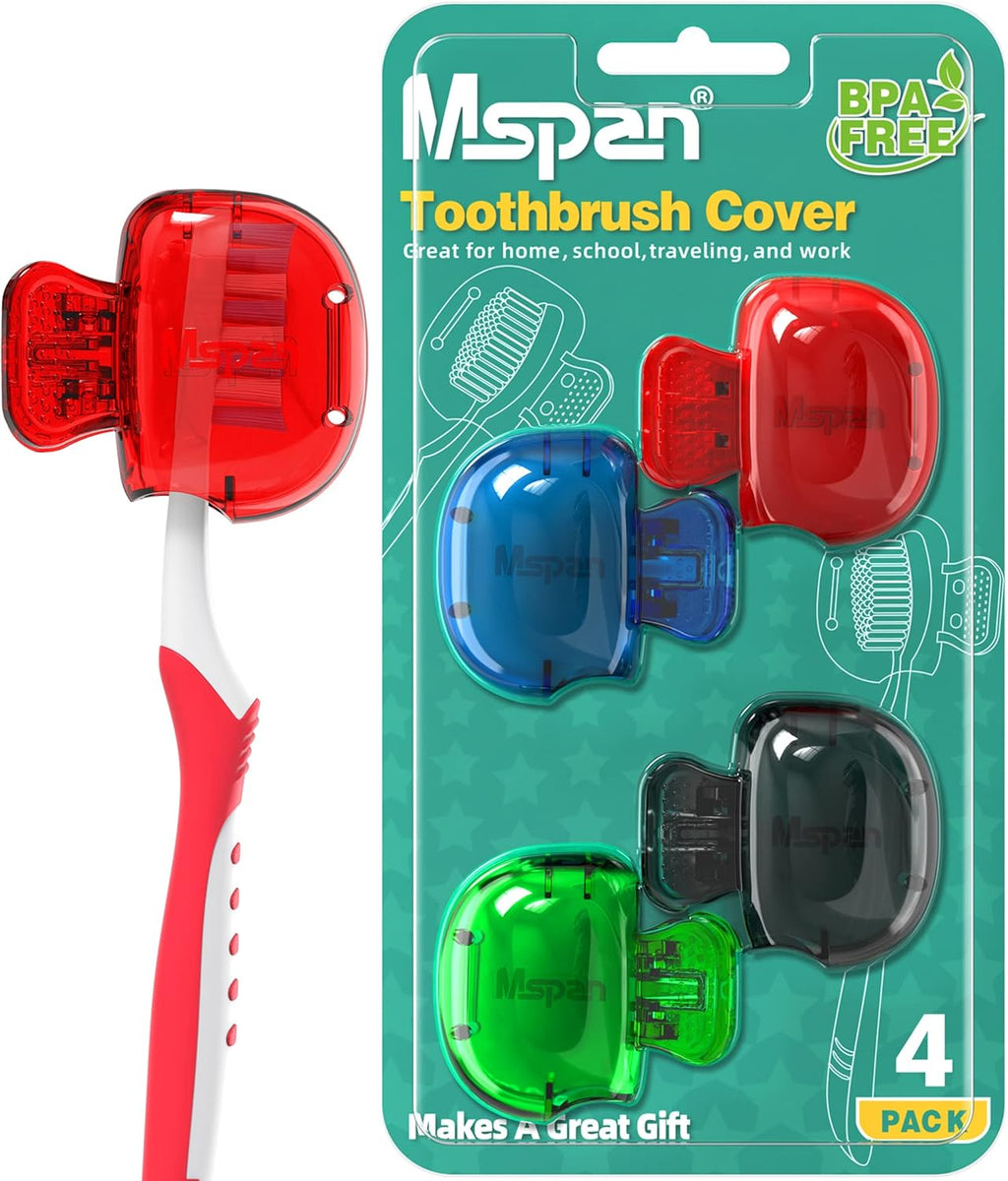 Mspan Toothbrush Head Cover Cap: Toothbrush Protector Brush Pod Case Protective Plastic Clip Bathroom Cool Stuff for Household Travel