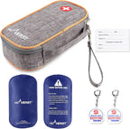 Insulin Cooler Bag with 2 Ice Packs, Diabetes Medication Organizer Keeps Insulin Cold for Long Time, Large Capacity Portable Medicine Storage with Medical Alert Keychains, Water-Resistant (X-Large)