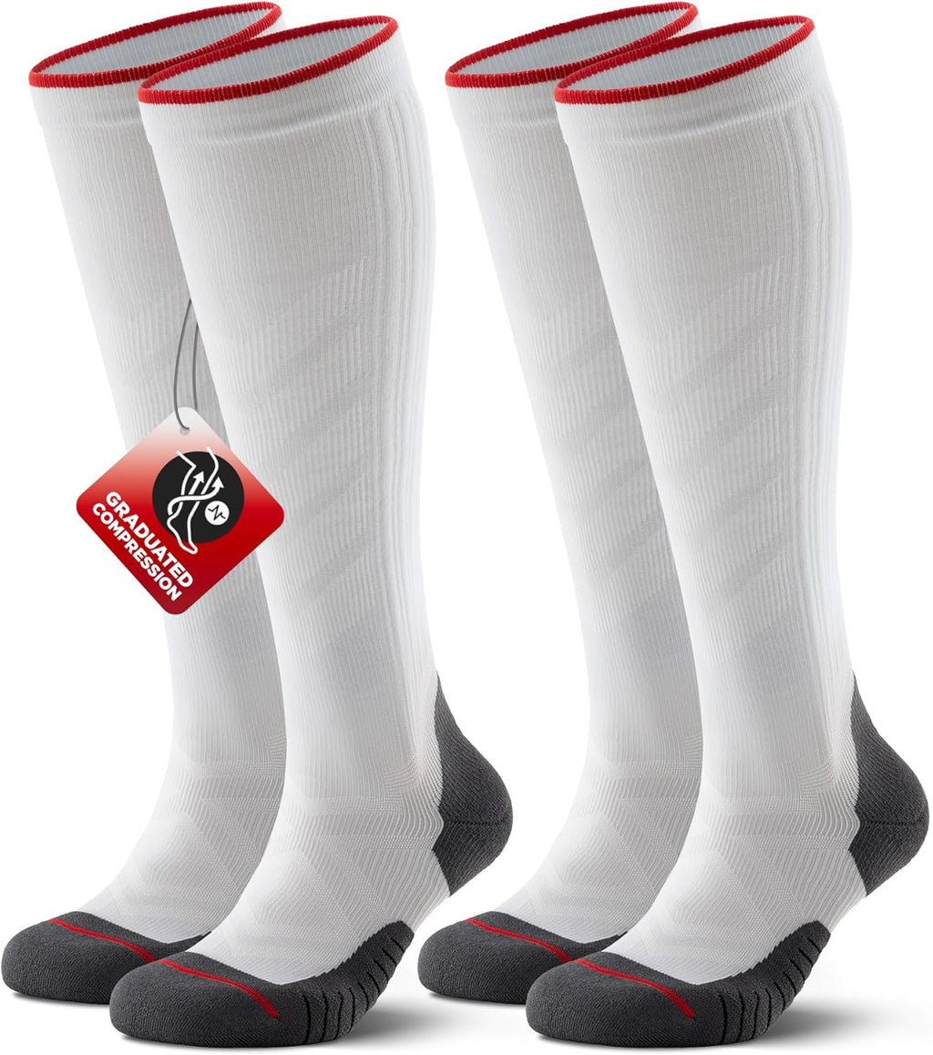 RUIXUE Compression Socks for Women Men 2 Pairs, 15-20mmHg Graduated Circulation Support for Flying, Nurses, Athletic, Travel
