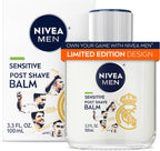 NIVEA MEN Real Madrid Limited Edition Design Sensitive Post Shave Balm, with VitaminPro Complex, Alcohol Free After Shave Balm for Men, 3.3 Fl Oz Bottle