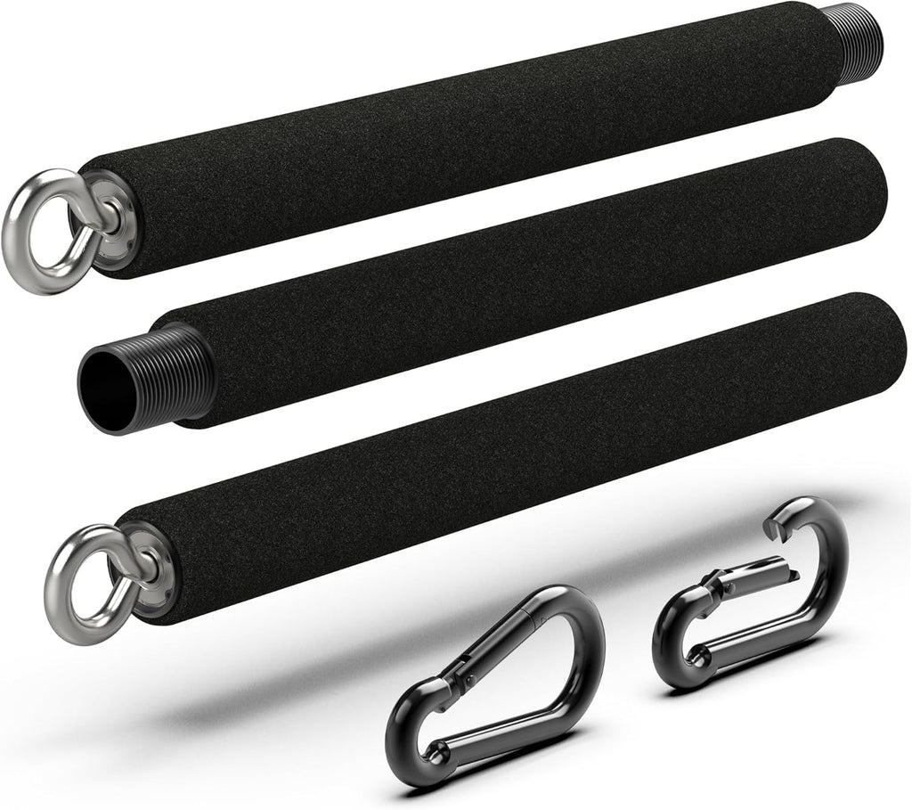Tribe Lifting Resistance Band Bar - Portable Steel Workout Bar for Resistance Bands - Adjustable 38 to 26 Inch - Straight Bar Attachment for Cable Machine and Home Gym Exercises
