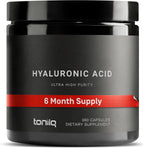 Toniiq Hyaluronic Acid Supplements – Lab Tested 95% Ultra High Purity – Fermented and Bioavailable with Vitamin C – Third Party Lab Tested – 360 Capsules
