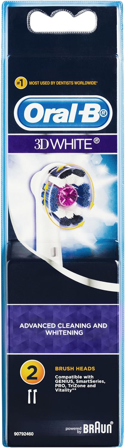 Oral-B 3D White Replacement Electric Toothbrush Heads Refills, 2 Pack