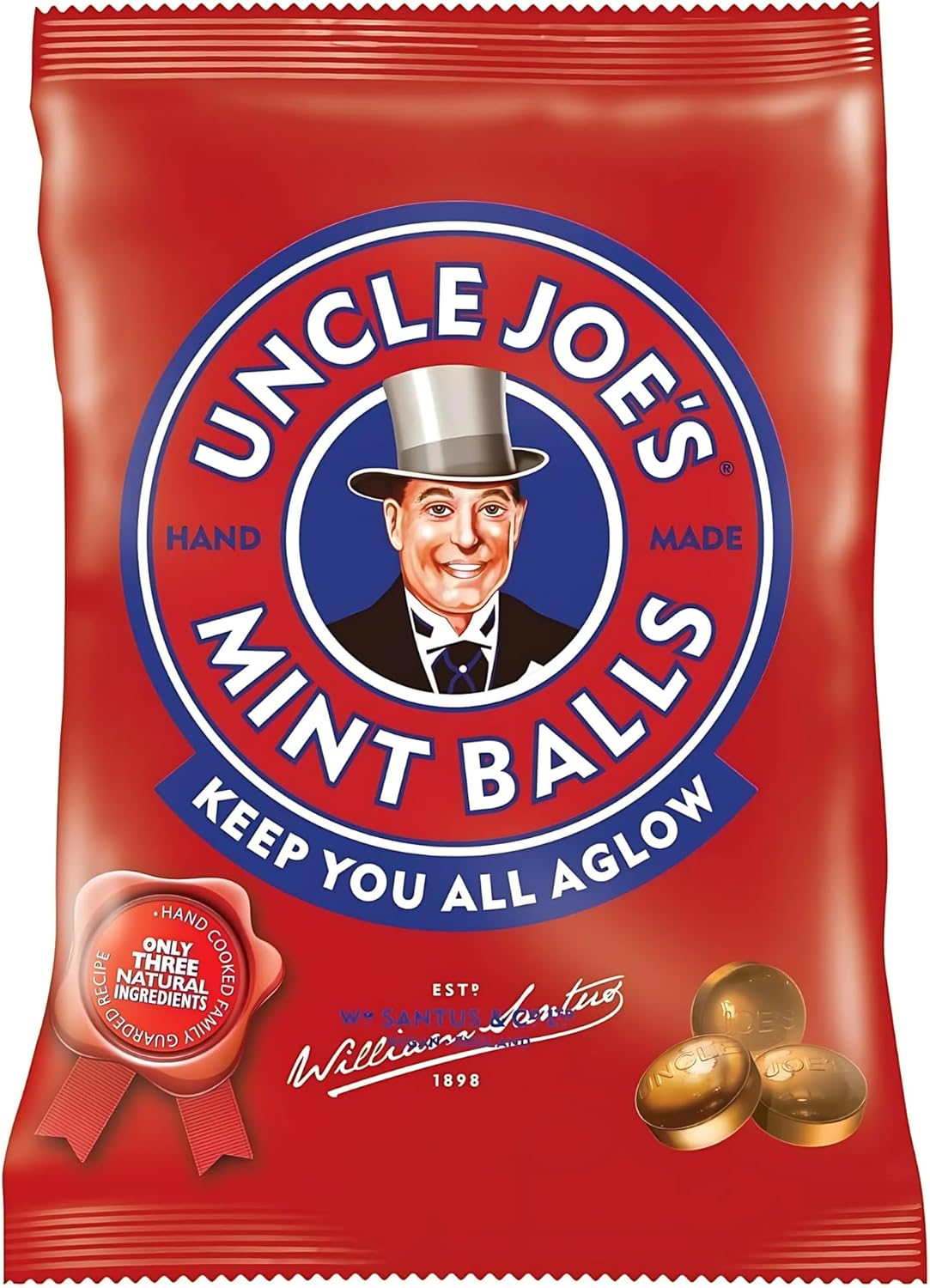 Uncle Joe's | Mint Balls | 90g Bag | Traditional Mint Balls made using the same recipe from 1898 | Natural Ingredients | Free From Artificial Colors and Flavours
