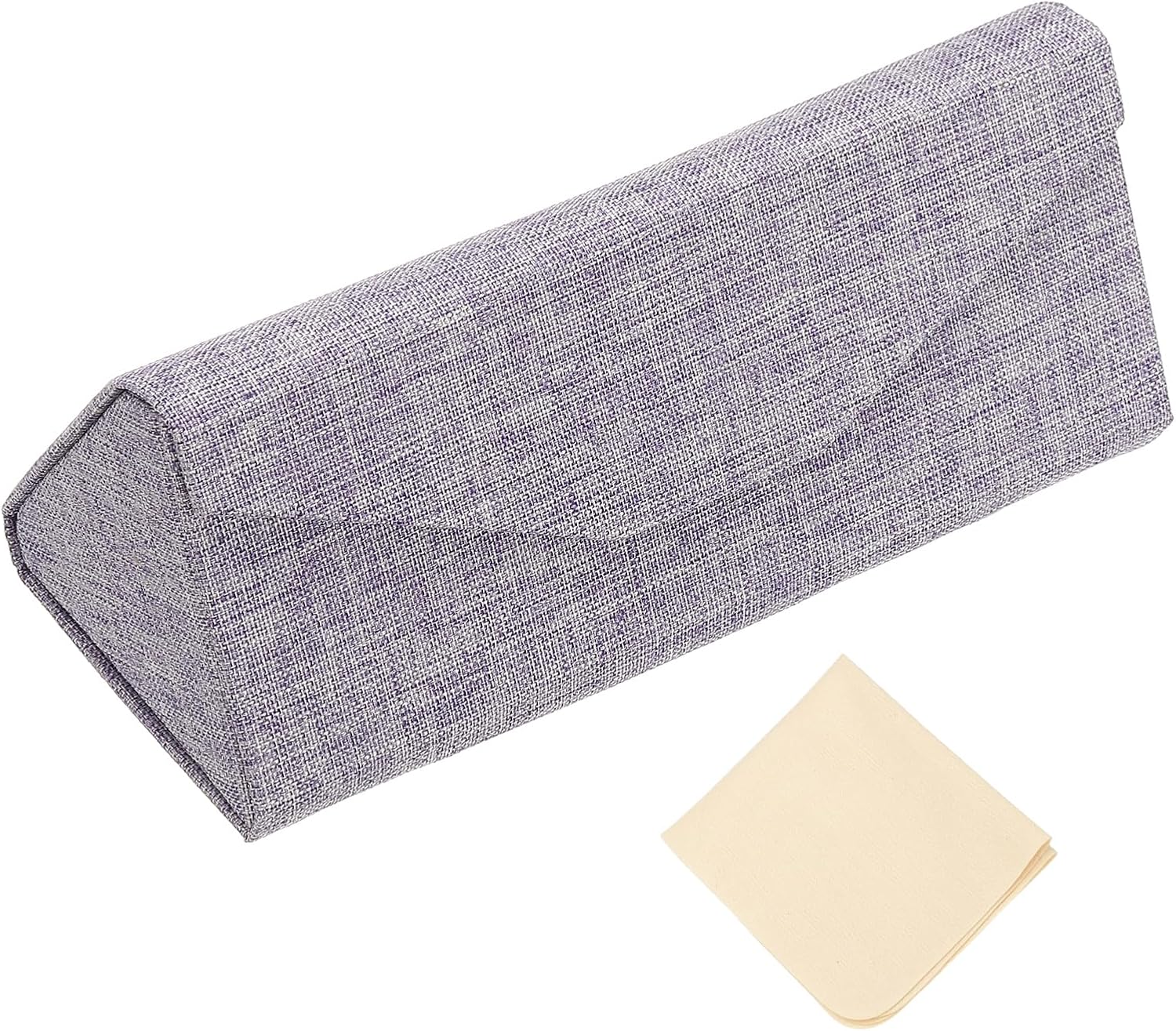 PATIKIL Foldable Glasses Case, Triangle Magnetic Sunglasses Organizer Case PU Leather Eyeglass Case with Eyeglass Cloth