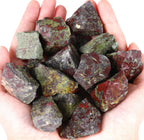 QINJIEJIE Dragon Bloodstone Raw Crystals Stones Natural Rough Gemstones Rocks Bulk Large 0.8-1.2" Gems Reiki Decorative Fountain Rock for Tumbling Cabbing Polishing Wire Wrapping Wicca 0.45 lbs