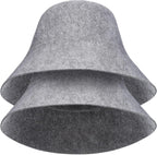 Toyvian Wool Sauna Hat, 2pcs Breathable Felt Bathing Cap for Bathhouse Spa, Soft Russian Banya Cap Hair Protects for Steam Room, Grey