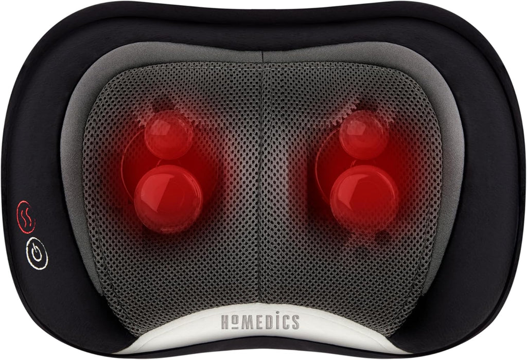 HoMedics 3D Shiatsu Full-Body Massager with Therapeutic Vibration, Soothing Heat with Deep-Kneading Massage Helps Release Tension in Neck, Back, Shoulders, Lightweight for Home, Office, Travel