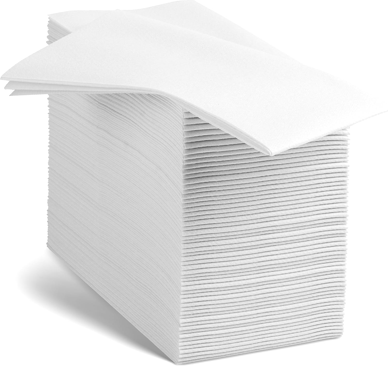Linen-Feel European-White Paper Napkins - Decortive Cloth-Like Disposable Dinner Napkins - Soft And Absorbent. For Kitchen, Party, Wedding, Bathroom Or Any Occasion. (Pack of 100)