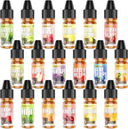 Food Flavoring Oil, 18 Flavors Candy Flavoring, Concentrate Imitation Flavor Extract for Baking, Lip Gloss, Drinks, Cooking, Soap - Water & Oil Soluble - .25 Fl Oz (6 ml) Bottles