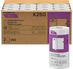Cascades PRO Select Kitchen Roll Towel - Strong and Absorbent 2-Ply Paper Towels for Kitchens, Breakrooms, Schools, Offices - Recycled, Compostable - 250 Sheets/Roll, 12 Rolls/Box -K250 - White