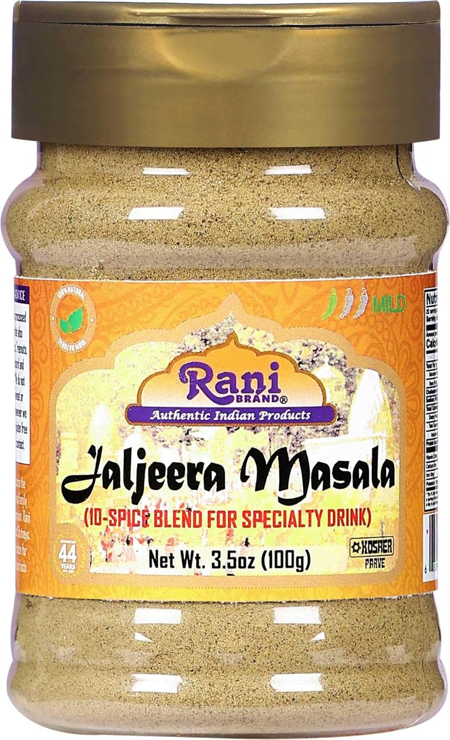 Rani Jal Jeera Masala (14-Spice blend for Spicy Indian Drink) 3.5oz (100g) PET Jar ~ All Natural | Vegan | No Colors | Gluten Friendly | NON-GMO | Kosher | Indian Origin