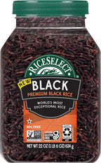 RiceSelect Premium Black Rice, Whole-Grain, Gluten-Free, Non-GMO, and Vegan Rice, BPA-Free 22-Ounce Jar (Pack of 1)