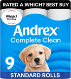 Andrex Classic Clean Toilet Paper Rolls, Pack of 9