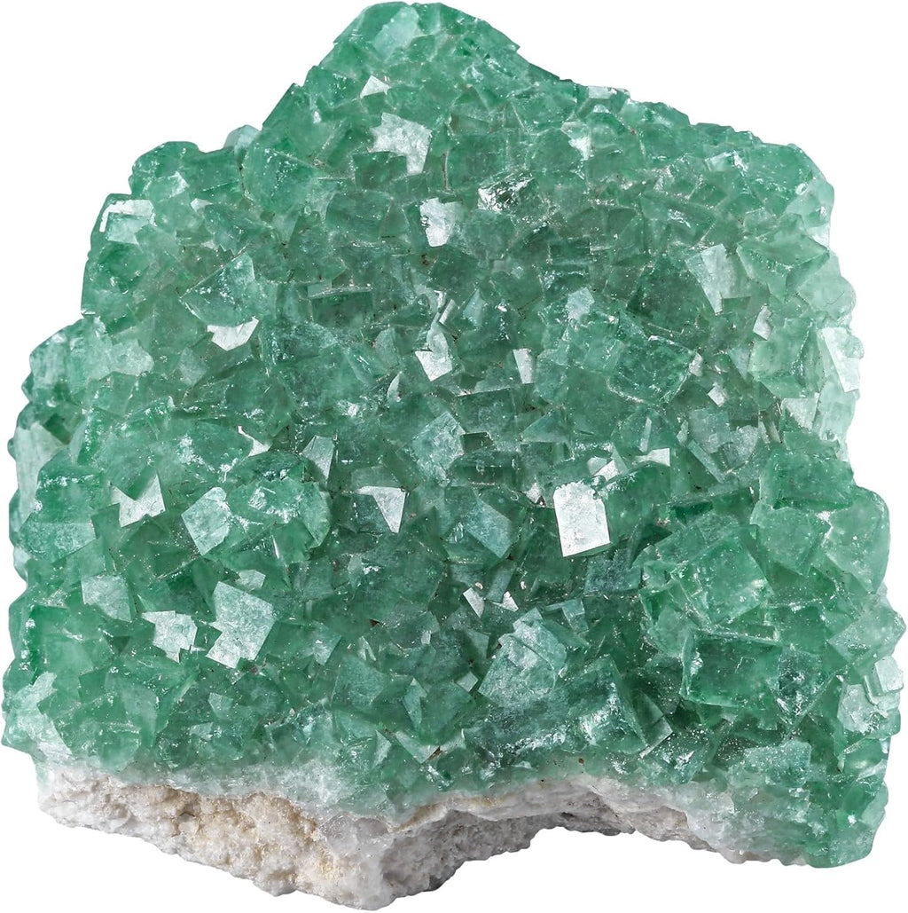 Sportmusies Natural Green Fluorite Crystal Cluster Mineral Specimen Decoration for Home Office, Raw Stone for Healing Meditation Yoga, 1.77-4.72 inches