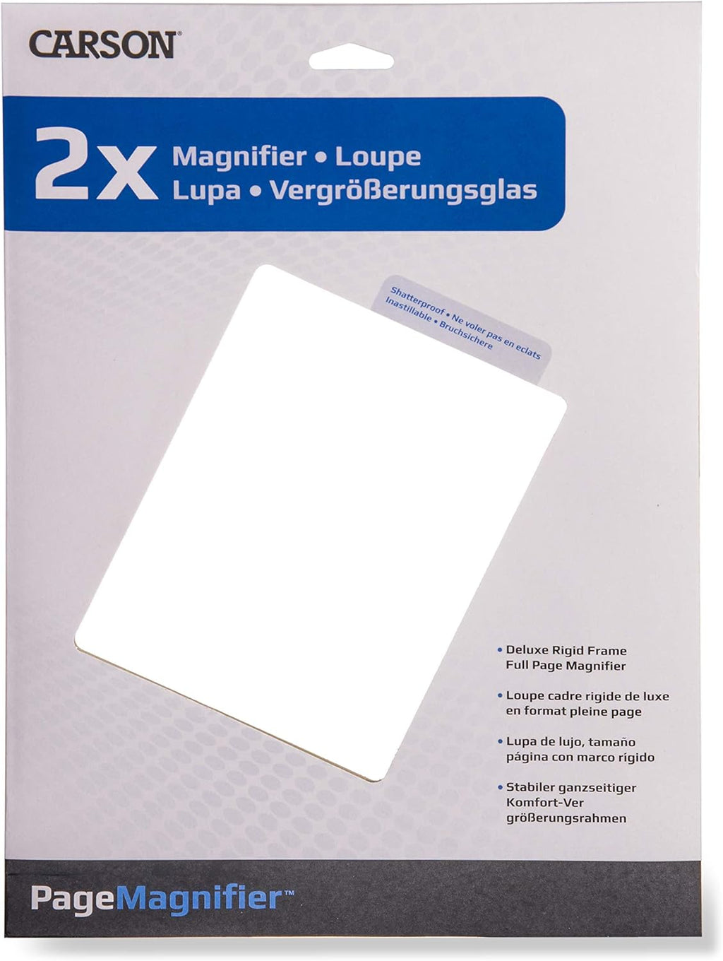 Carson 2x Power Rigid Frame 8.5x11 Inch Page Magnifier for Reading Newspapers, Magazines, Books and More (DM-21)