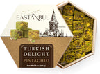 Eastanbul Turkish Delight Pistachio, 8.8oz, Turkish Delights Candy, Gourmet & Double Roasted Pistachios Filled, Rich Nuts Content, Lokum, Loukoumi, Vegan Gifts, Gluten Free