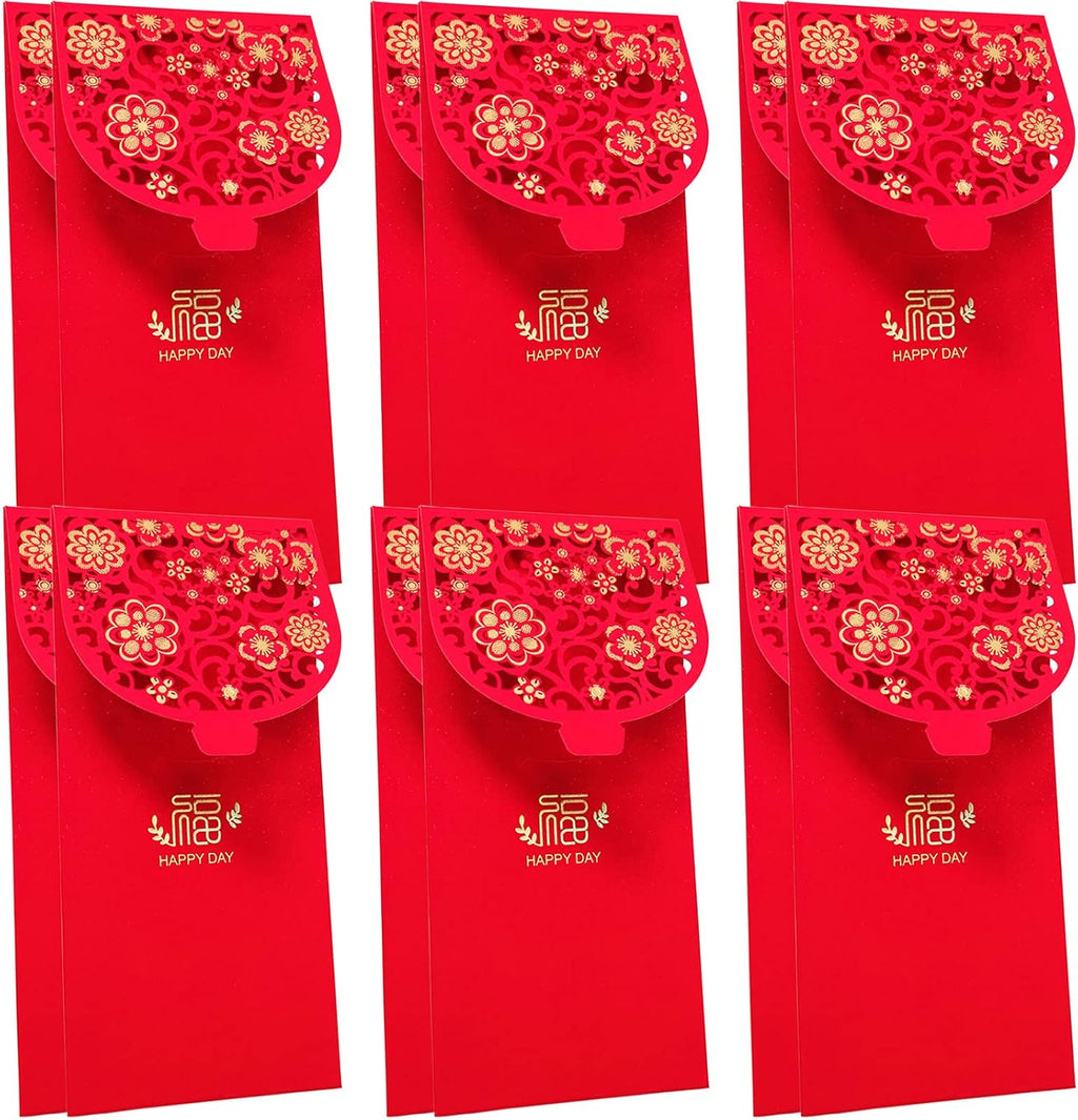 10 Pcs Chinese New Year Red Envelopes - Chinese Red Pockets, Hong Bao Lucky Money Gift Envelopes for Spring Festival, Birthday, Wedding