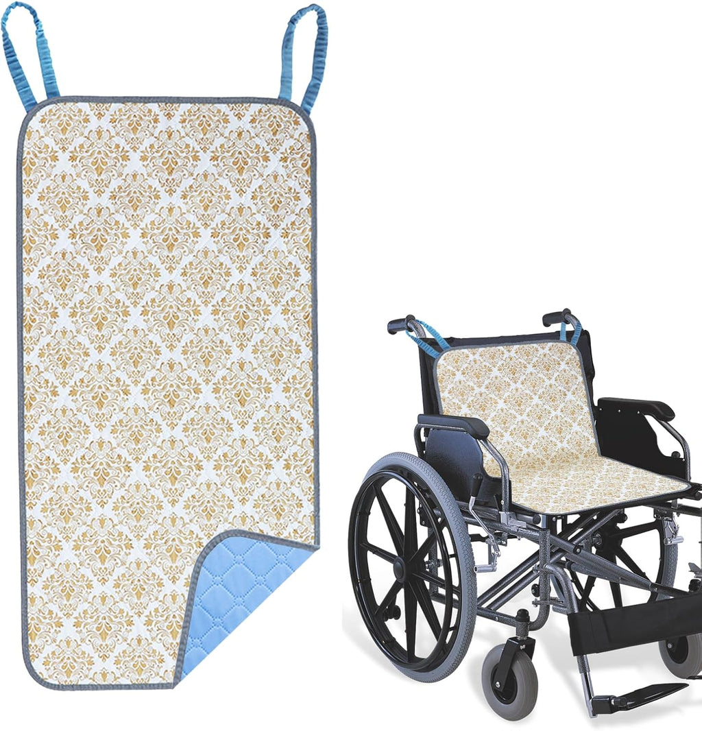 JFHNMLW Waterproof Highly Absorbent Incontinence Wheelchair Pads for Elderly (White-Yellow)