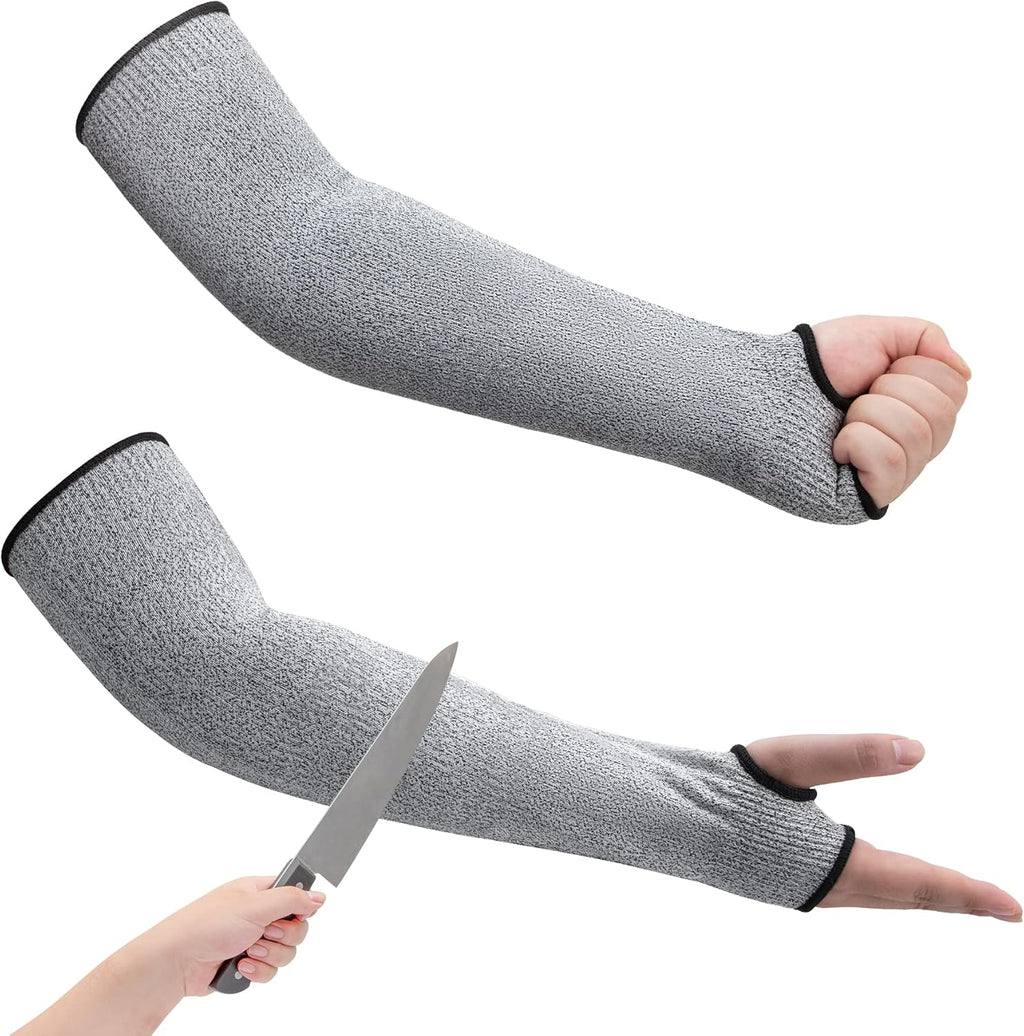 ARCLIBER Cut Resistant Garden Sleeves Level 5 Protective Arm Gardening Sleeves for Men & Women with Thumb Hole, 18 inch Arm Guards for Thin Skin, Gardening, Cutting, Pet Grooming
