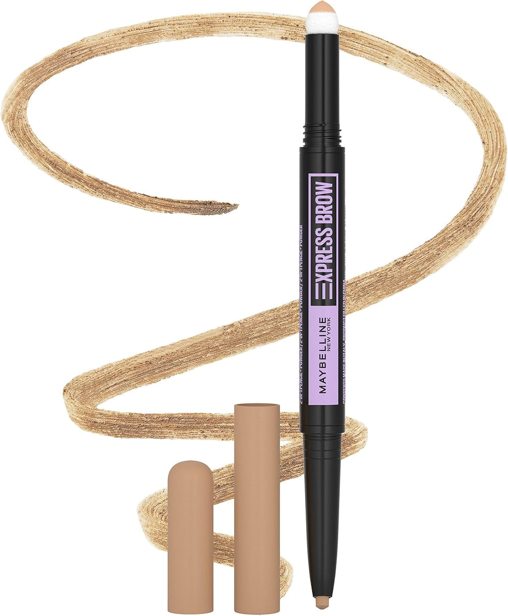 Maybelline Express Brow 2-In-1 Pencil and Powder Eyebrow Makeup, Light Blonde, 1 Count