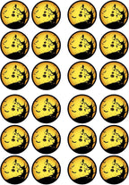 Cute Halloween Edible Cupcake Toppers Halloween Baby Shower Decorations, Wafer Pumpkin Edible Cake Decorations, Spooky Cake Toppers - 24 x 1.5 Inch 4cm Uncut Theme 3
