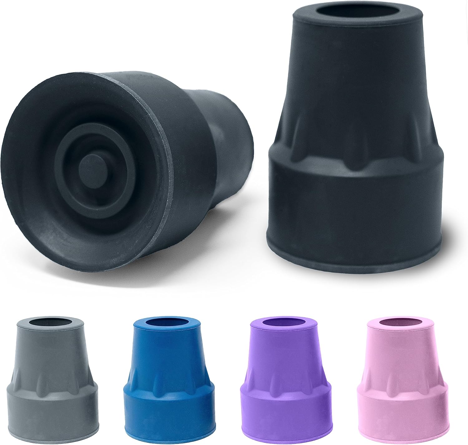 Crutch Comfort by Top Glides: Steel-Reinforced 7/8" Crutch Tips - 1 Pair