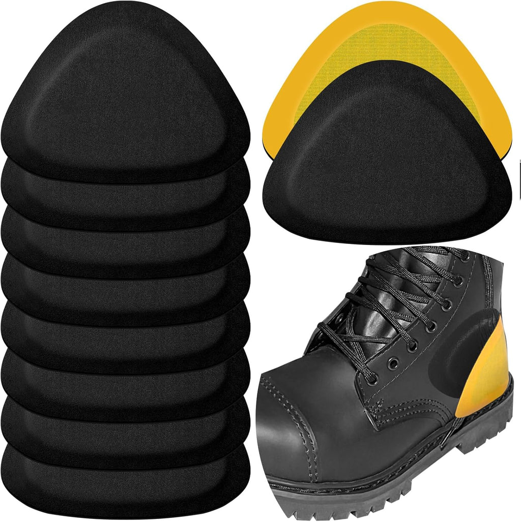 4 Pair Leather Heel Pads, Heel Grips Liner Cushions for Pain Relief, Inserts for Women/Men Loose Shoes Improved Shoe Fit and Comfort (Black)