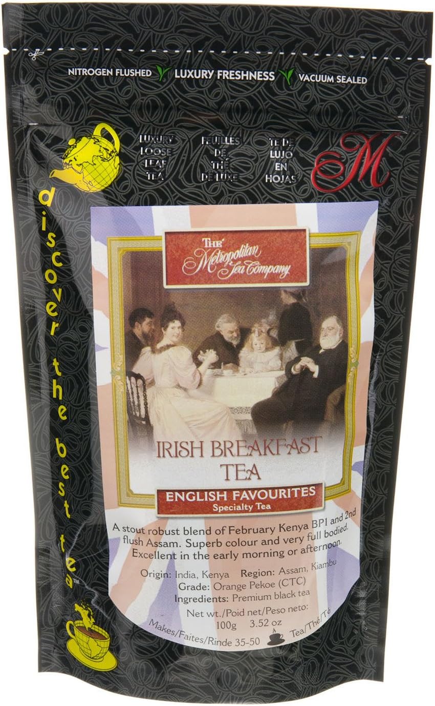Metropolitan Tea Discovery Loose Tea Pack, Irish Breakfast English Favorite, 100gm